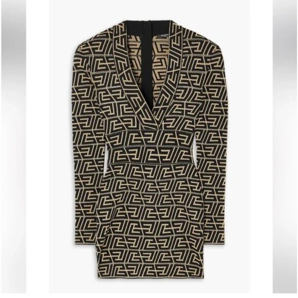 Balmain black and gold knit dress, US 8 FR 40 - Picture 7 of 8